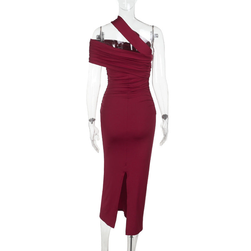 Midi Horres Dress Maroon