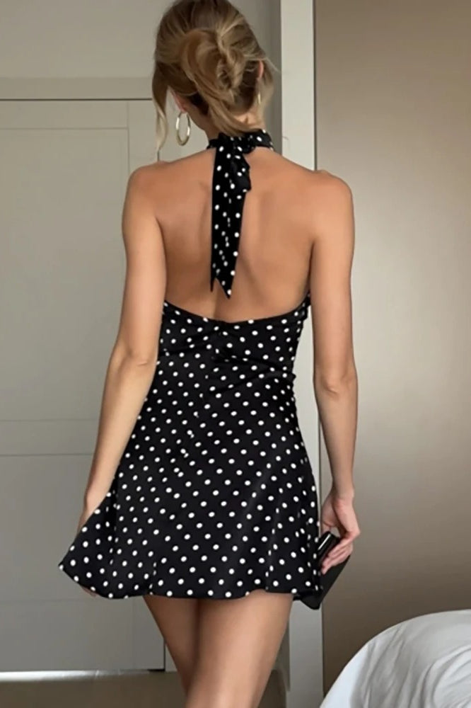 Polka Backless Dot Mini Dress