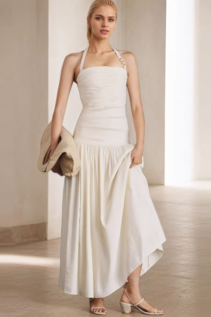 Halter Edition Backless Maxi Work Dress