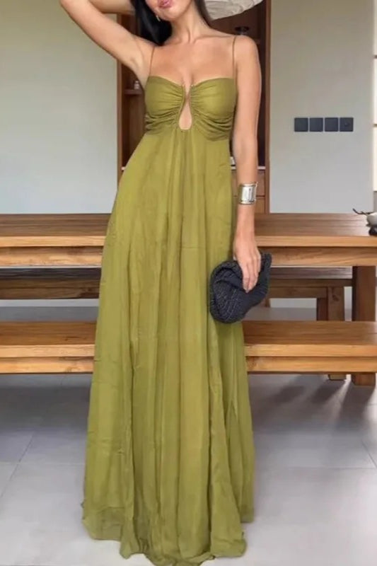 Hollow Edition Out Spaghetti Maxi Dress