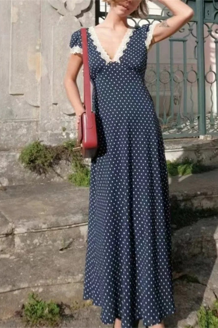 Polka Edition Dot Lace Maxi Dress