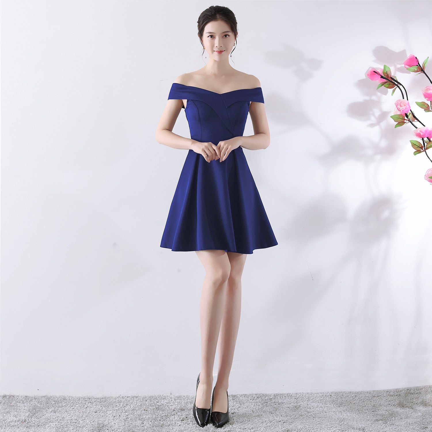 Toast Dress Bride Spring Wedding Summer Red Mini off Shoulder Wedding Dress