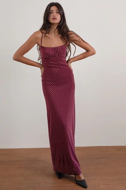 Backless Edition Polka Dot Cami Maxi Dress