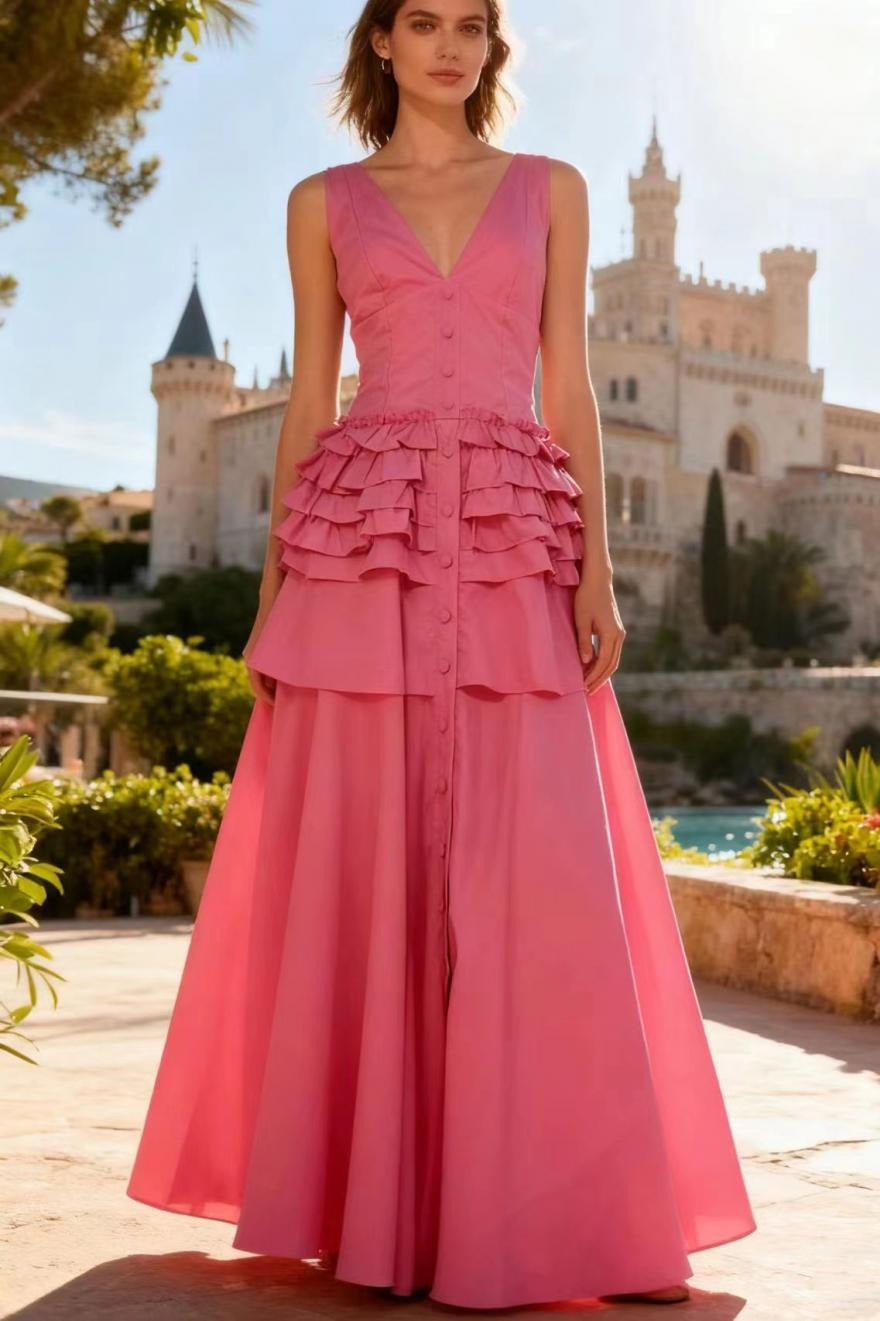 Graceful Vintage Sleeveless Swing Tiered Prom Dress