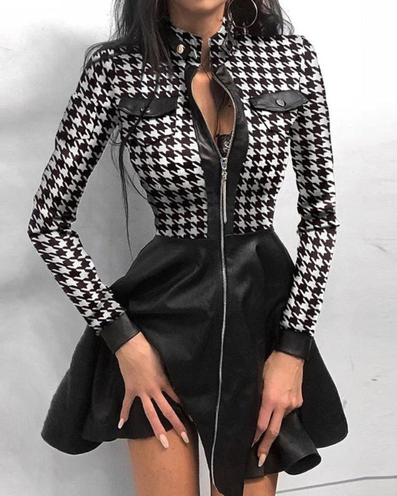 Exclusive Mariana Leather Mini Dress with Zip Fastening Designer Edit