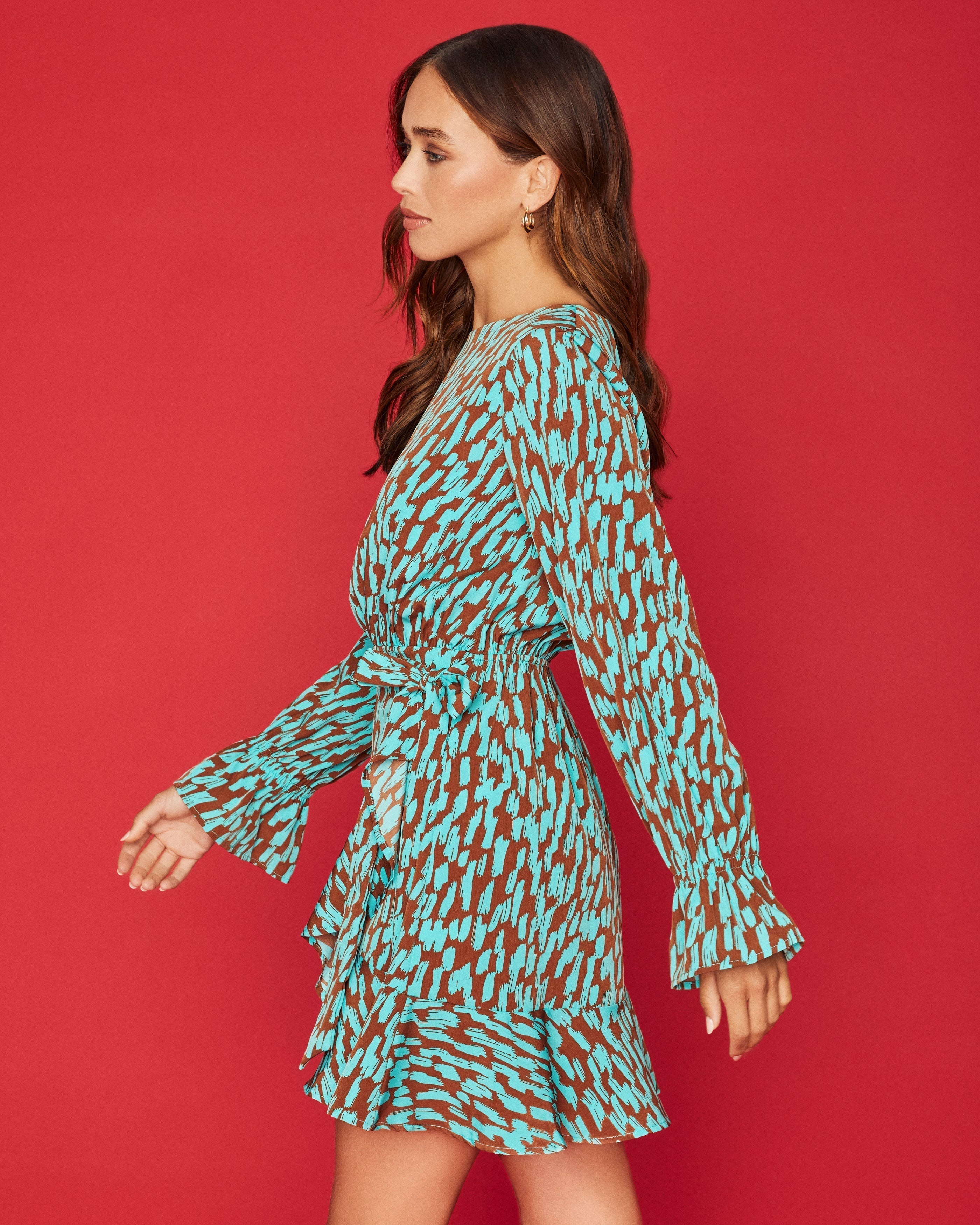 Printed Aspyn Ruffle Tie Dress FINAL