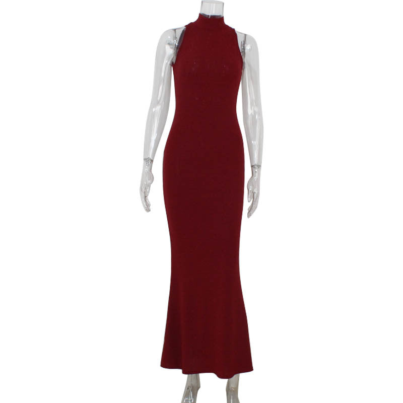 Arrival Party Red Carpet Dress Sophisticated Halter Sheath Fishtail Dress