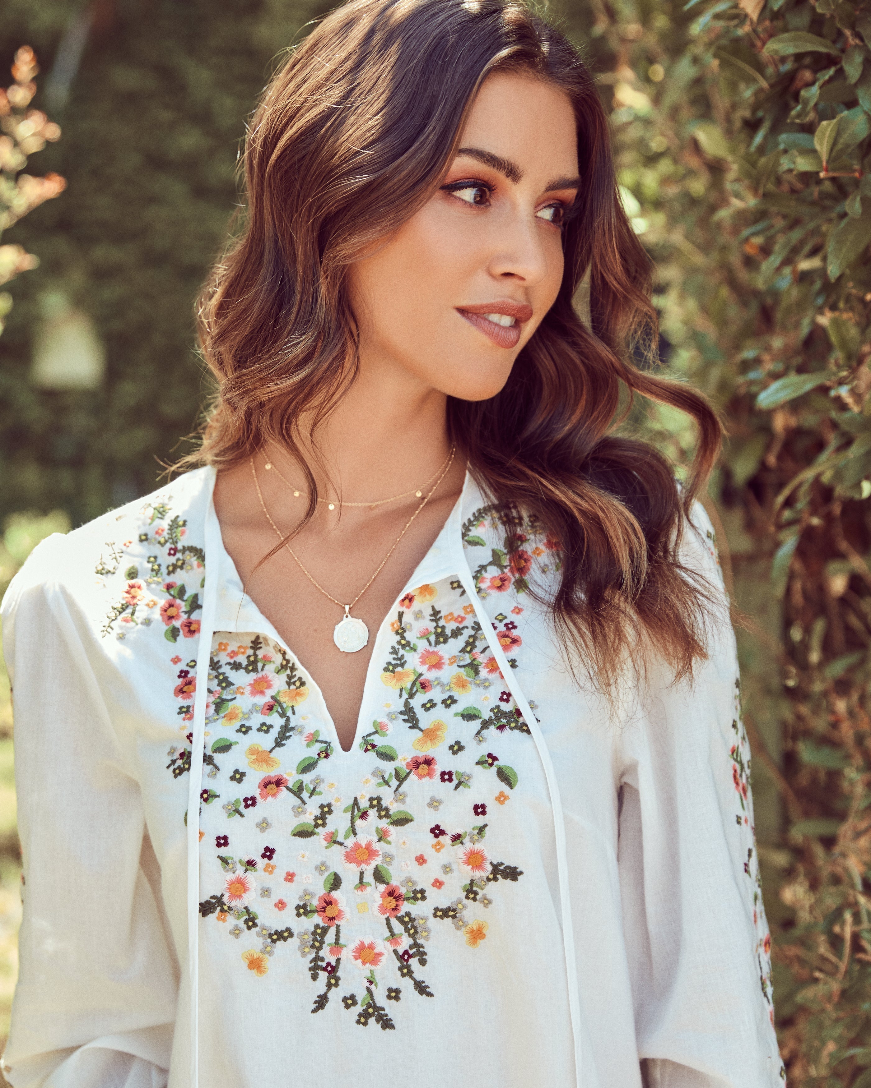 Cotton Bellflower Embroidered Shift Dress FINAL
