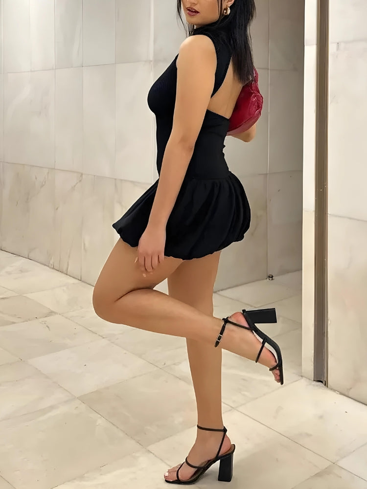 Bubble Backless Mini Dress