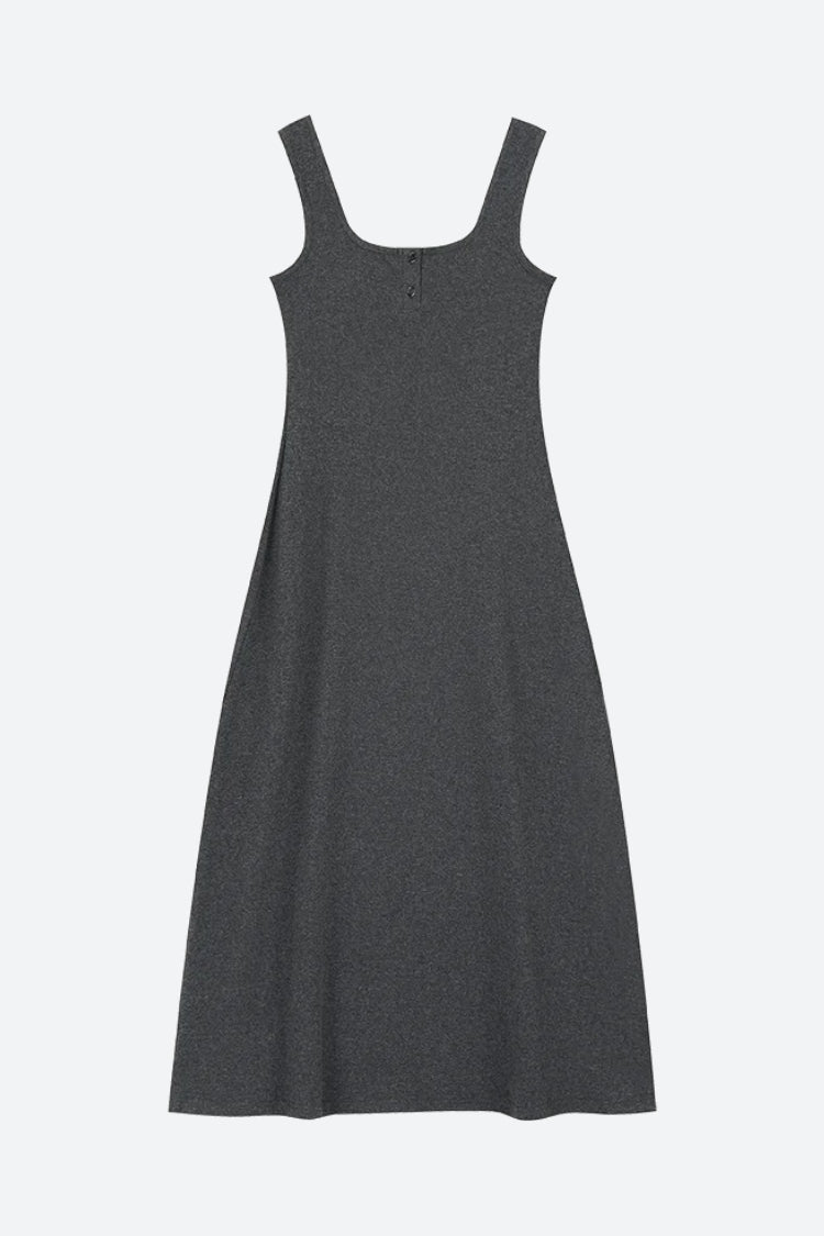 Basic Relaxed Button Up Midi Dress