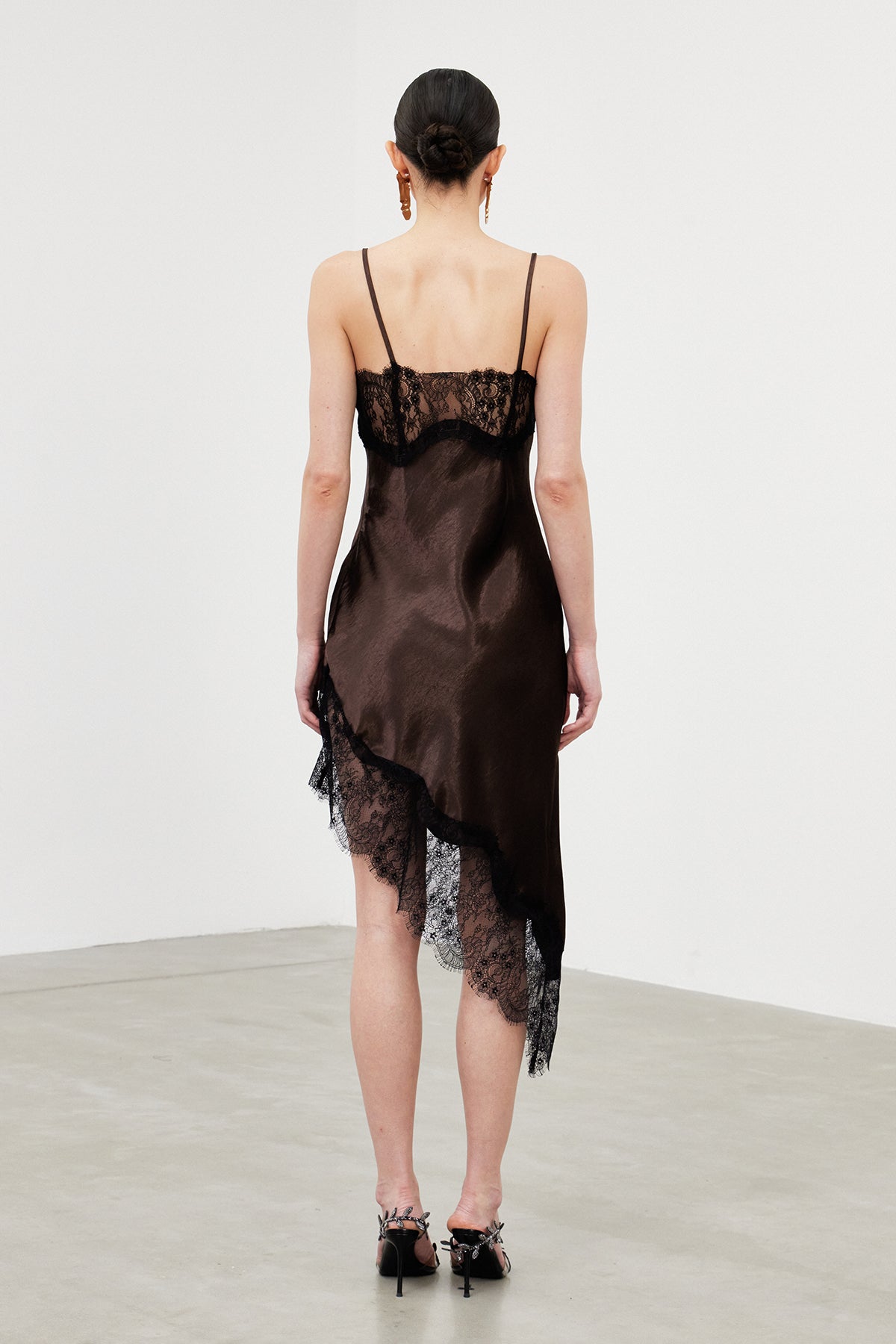 Spaghetti Bess Lace Midi Dress