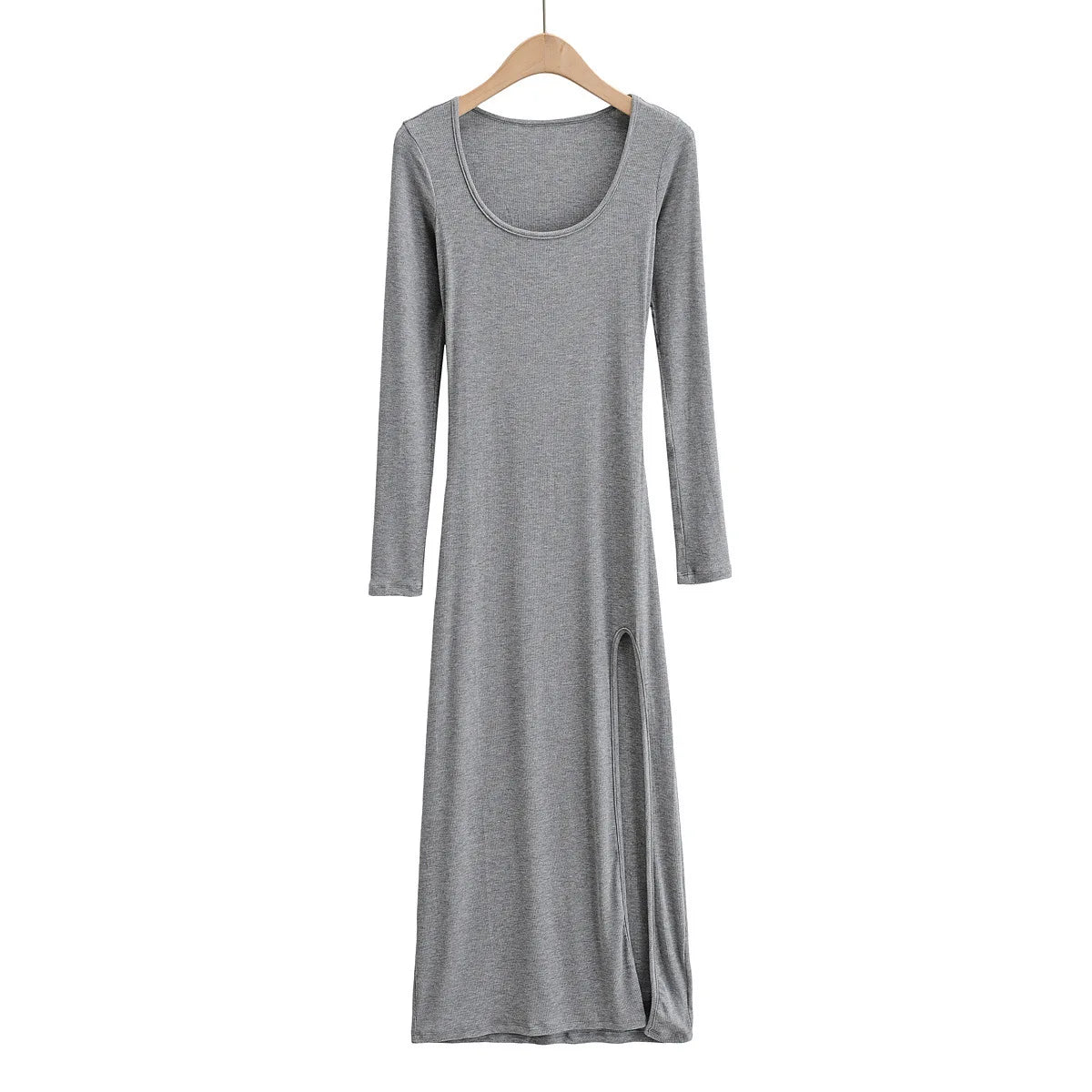 Round Neck Waist Graceful Streetwear Traf Midi Dresses