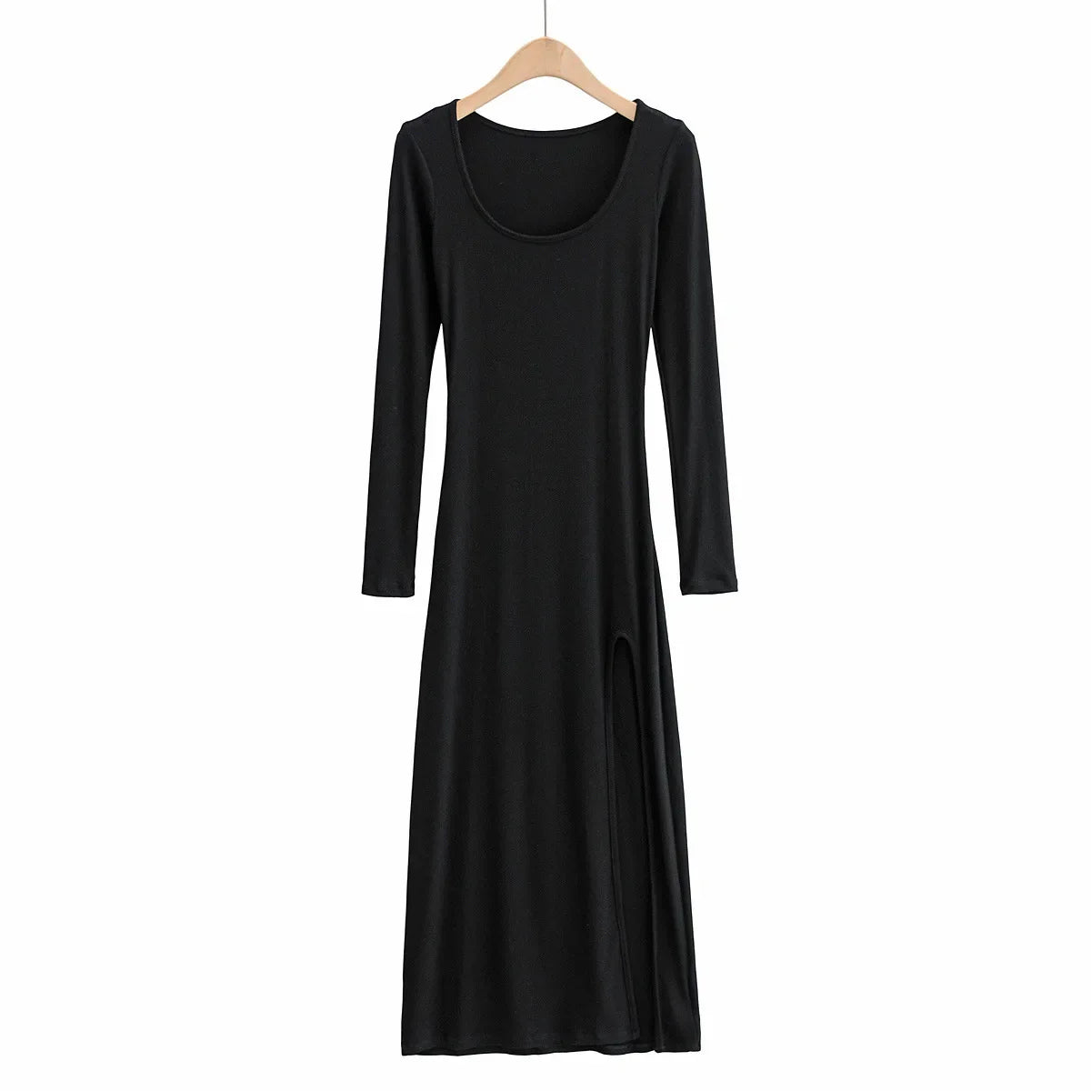 Round Neck Waist Graceful Streetwear Traf Midi Dresses