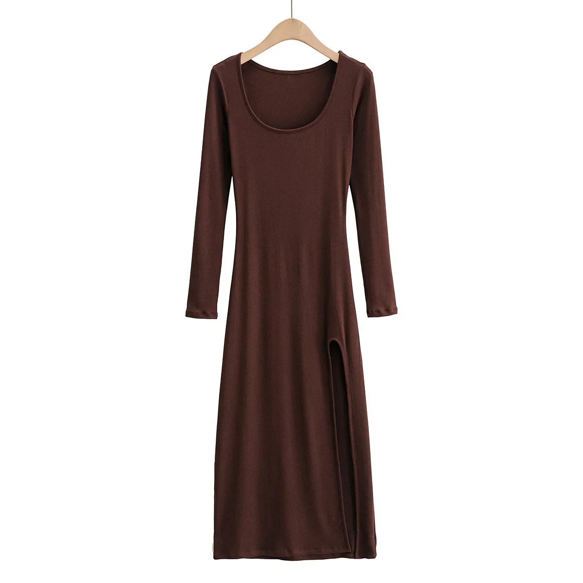 Round Neck Waist Graceful Streetwear Traf Midi Dresses