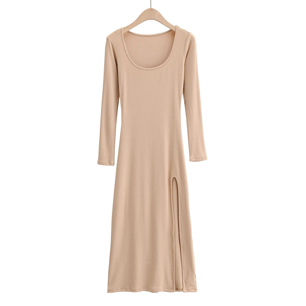 Round Neck Waist Graceful Streetwear Traf Midi Dresses