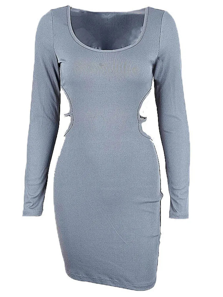 Fashion Blue Lace Up Backless V Neck Long Midi Dresses