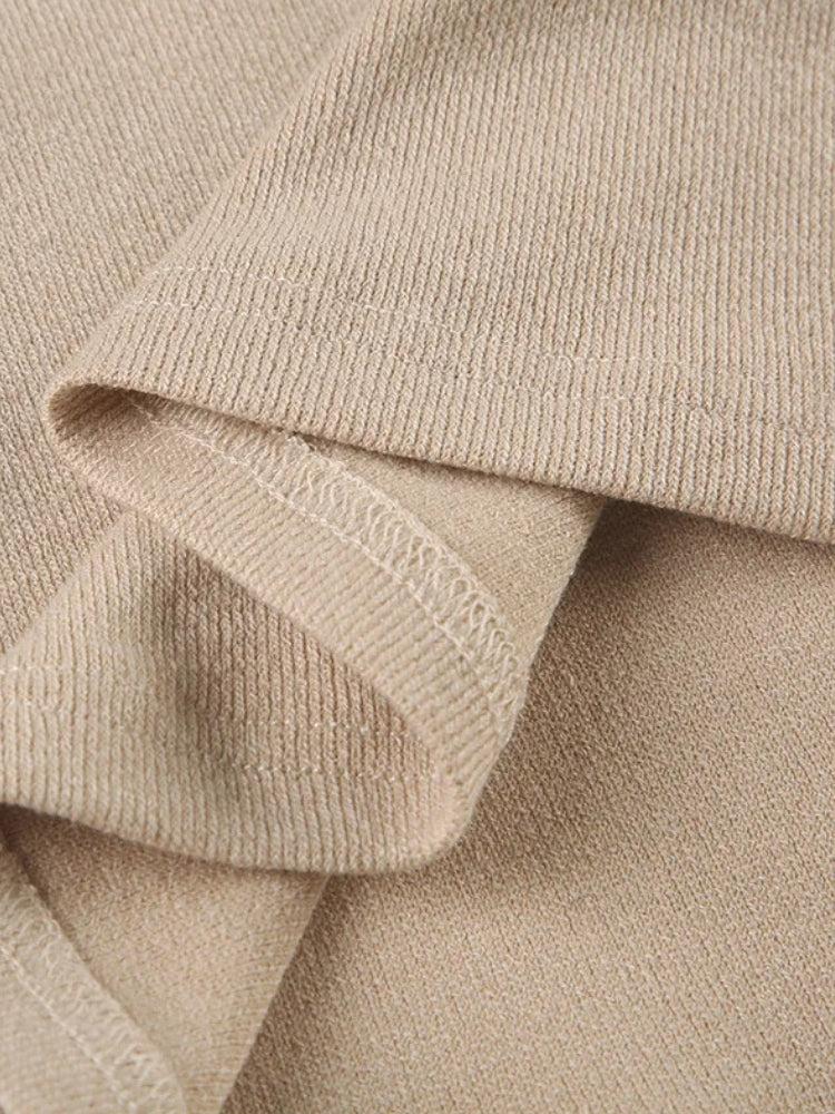 Up Button Knitted Mini Dress