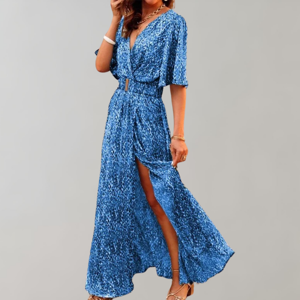 Nadia Exclusive Maxi Wrap Summer Dress Elevated Occasion Wear