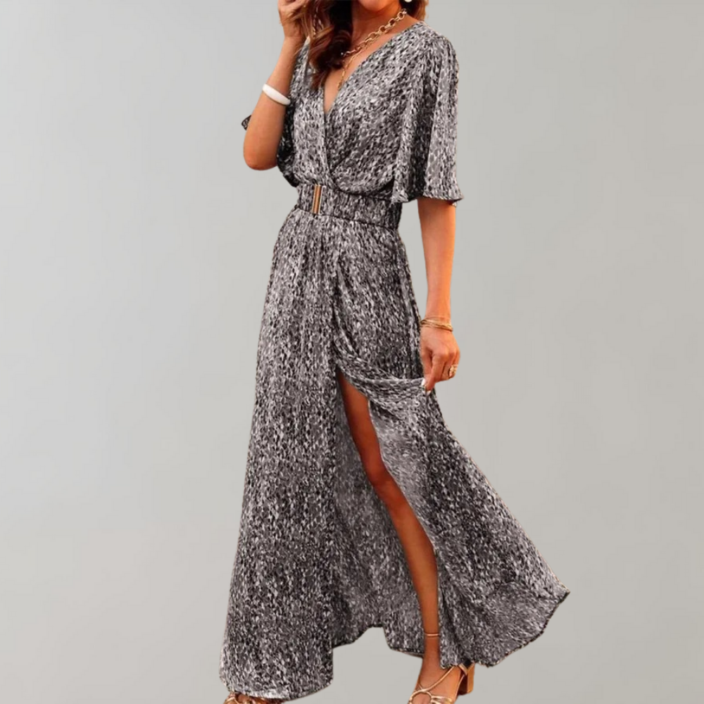 Nadia Exclusive Maxi Wrap Summer Dress Elevated Occasion Wear
