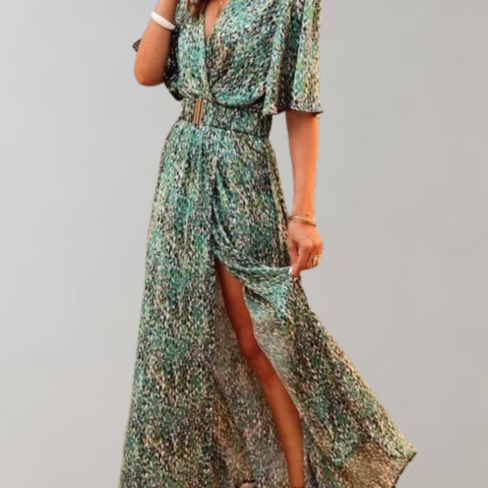 Nadia Exclusive Maxi Wrap Summer Dress Elevated Occasion Wear