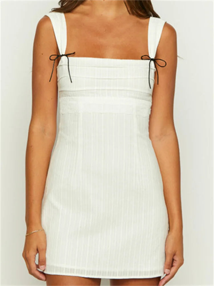Laceup Retro Strap Sling Mini Dresses