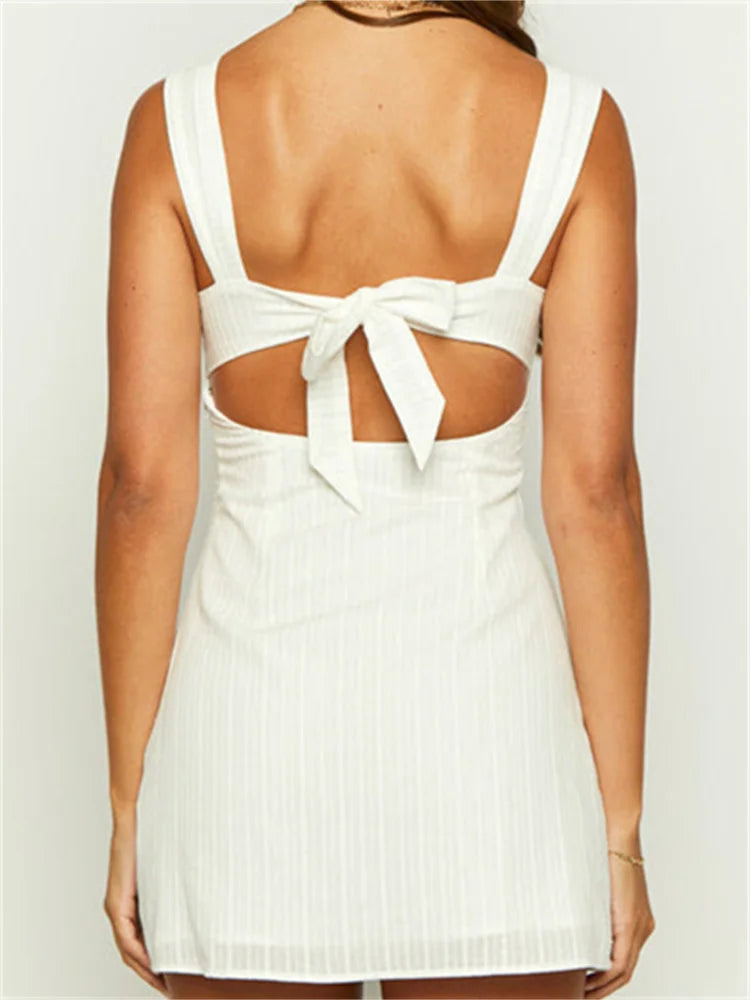 Laceup Retro Strap Sling Mini Dresses