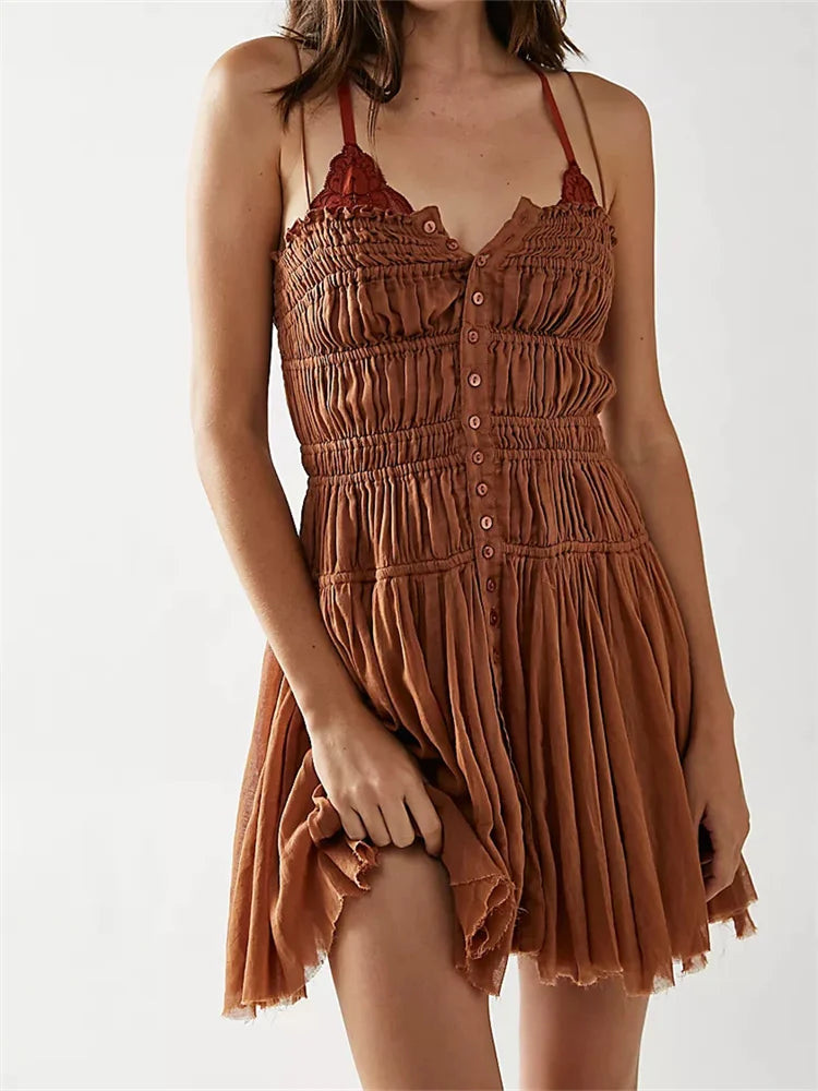 Ruched Fairy Spaghetti Strap Bodycon Mini Dresses