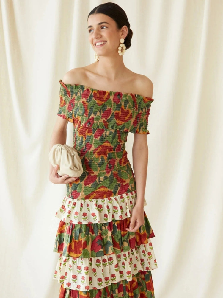 May Multicolor Midi Dress