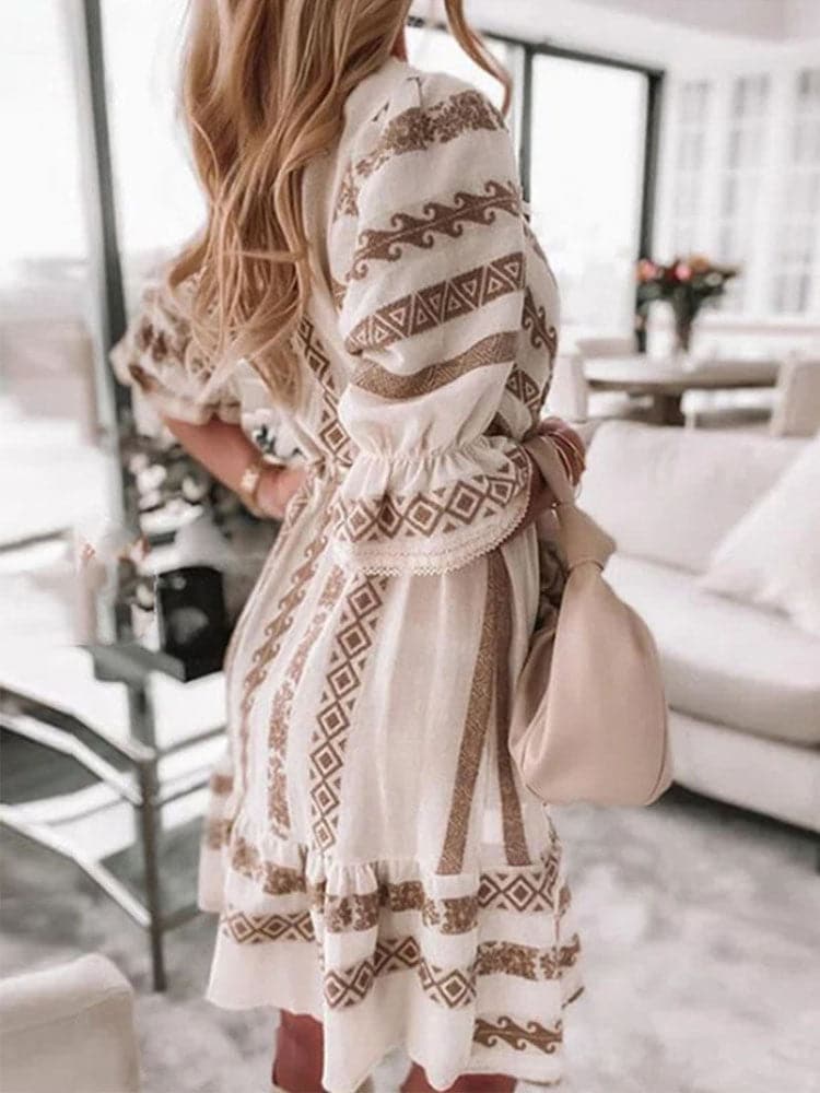 Laidback Rhombus Print Mini Dress