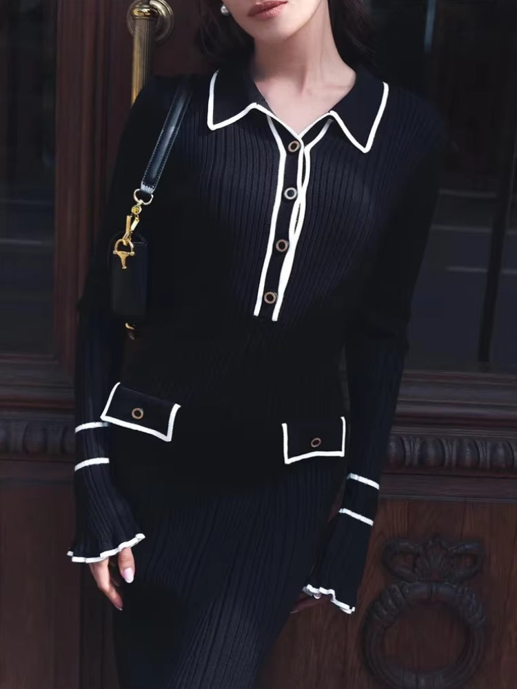 Traditional Ribbed Midi Dress
