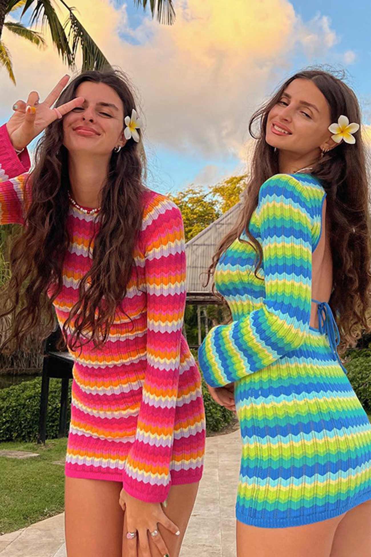 Contrasting Maria Striped Mini Dress with Contemporary Everyday Styling