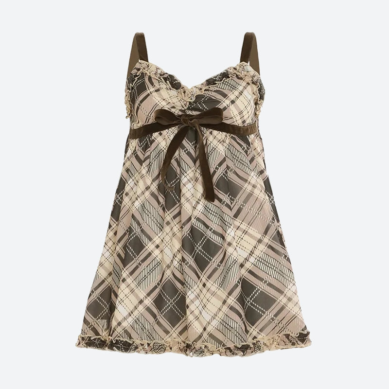 Plaid Coquette Mini Dress