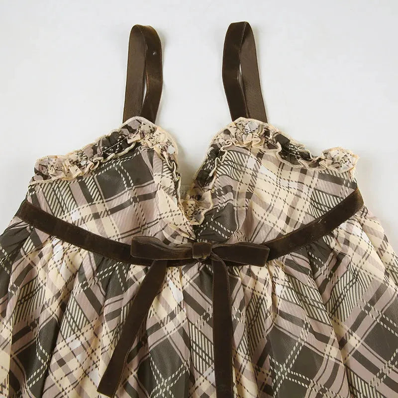 Plaid Coquette Mini Dress