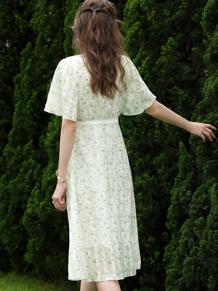 Cottagecore Botanical Midi Dress