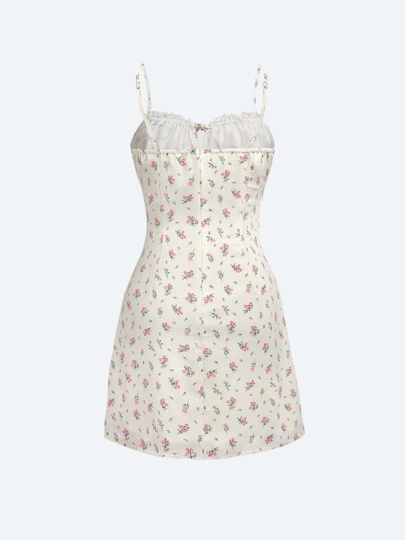 Cottagecore Botanical Ruched Mini Dress