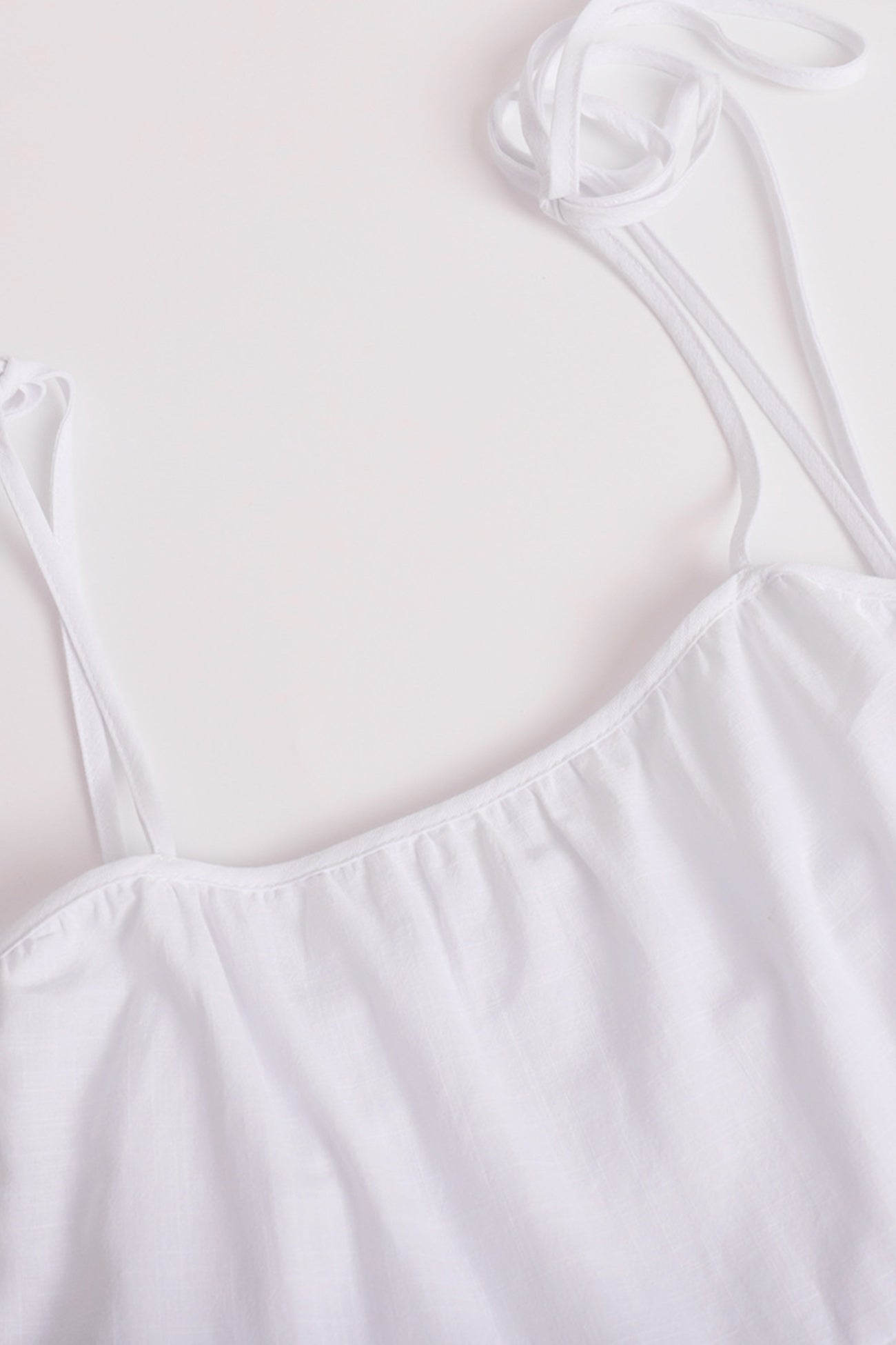 Tie Cotton straps Tiered Cami Babydoll Dress