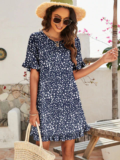 Griselda Effortless Printed Relaxed Mini Dress Designer Edit