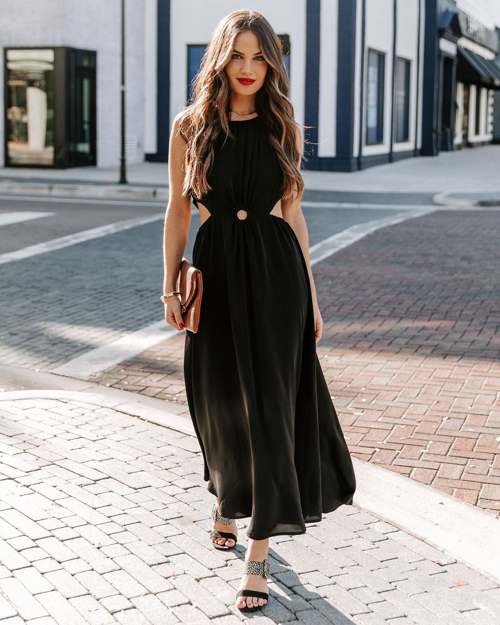 Breeze Bay Cutout Midi Dress Black