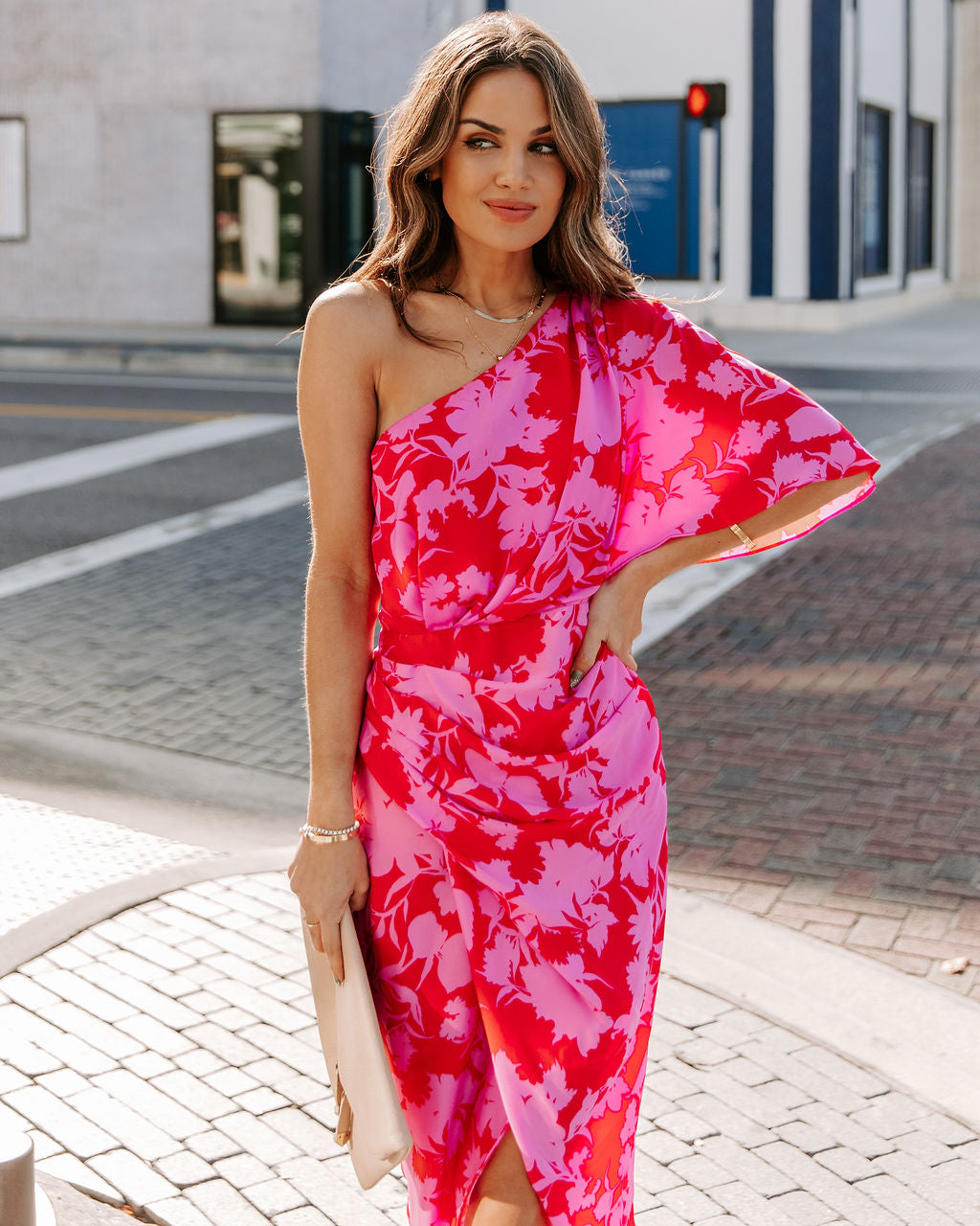 To Addicted Love One Shoulder Midi Dress
