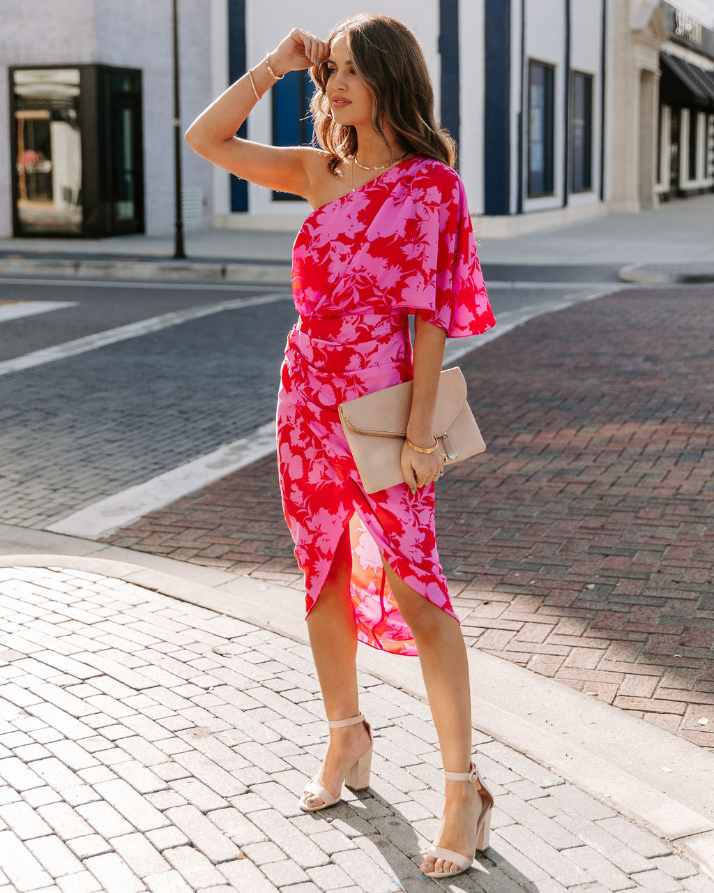 To Addicted Love One Shoulder Midi Dress