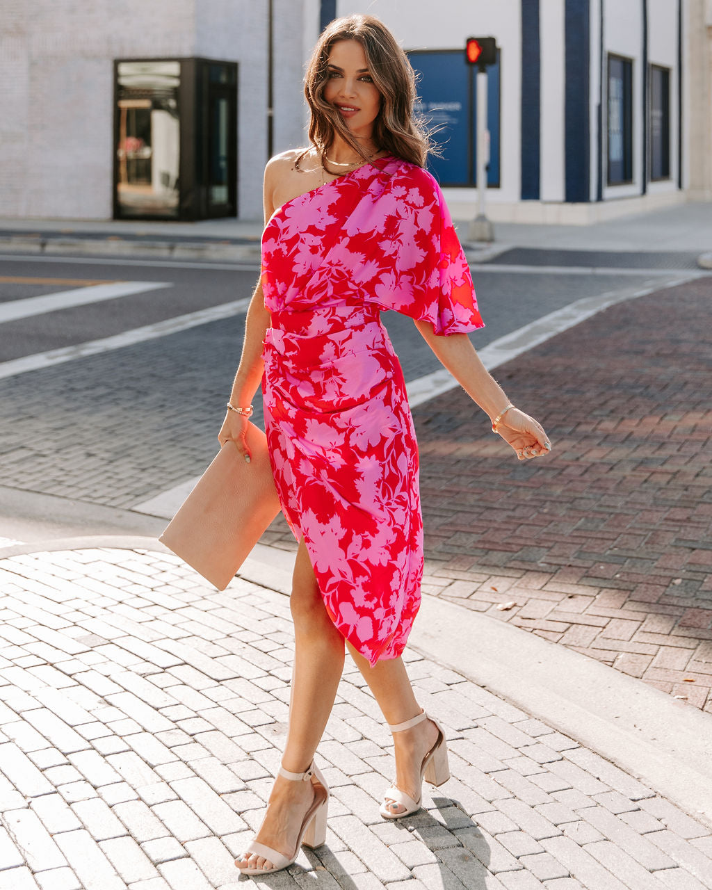 To Addicted Love One Shoulder Midi Dress