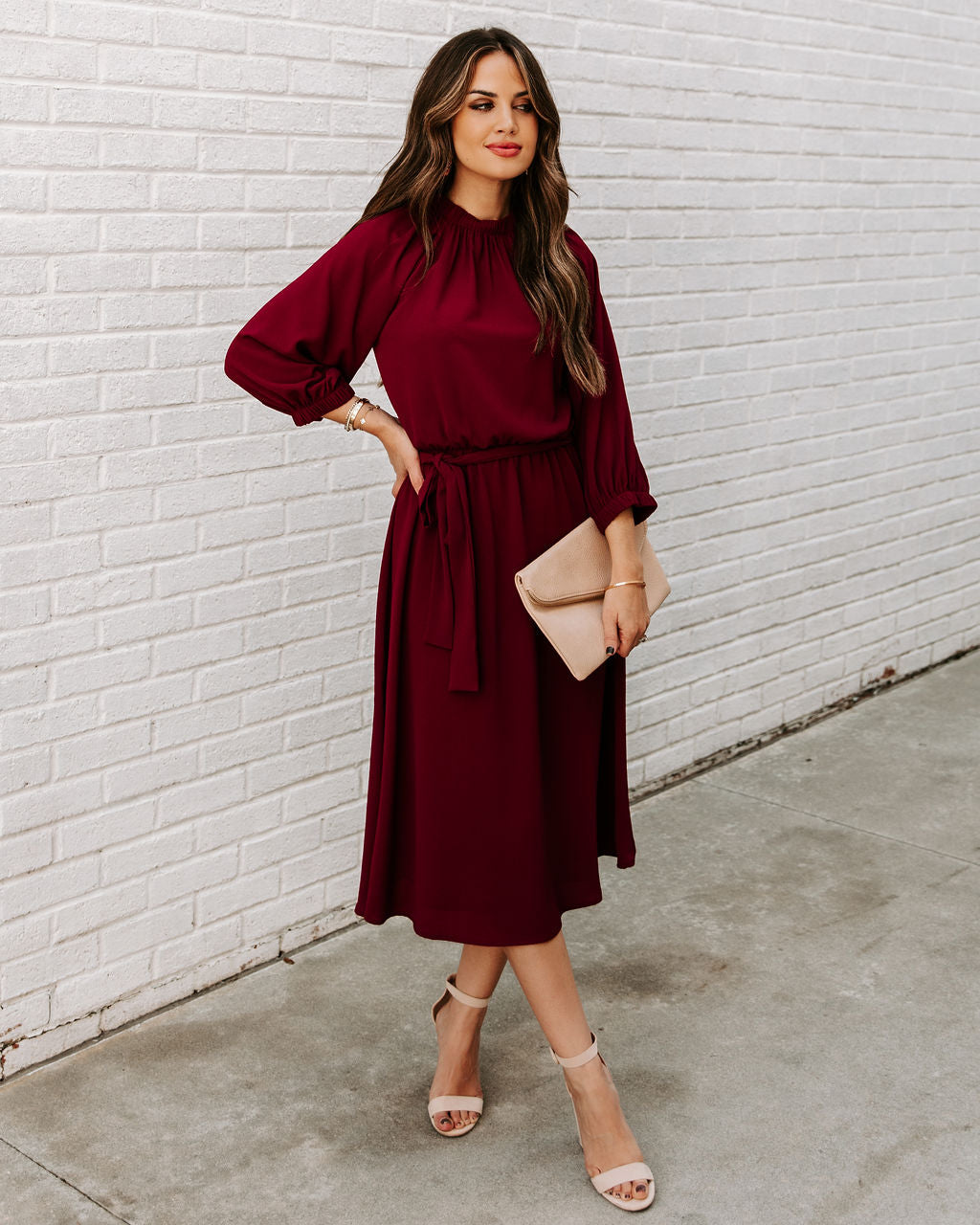 Tie Woodhaven Midi Dress Wine