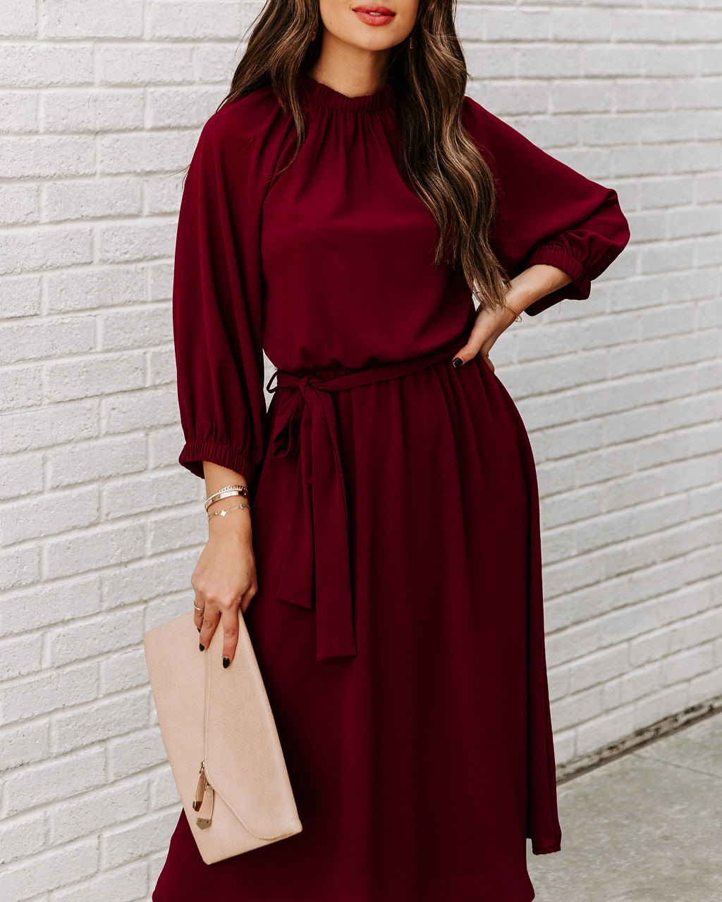 Tie Woodhaven Midi Dress Wine