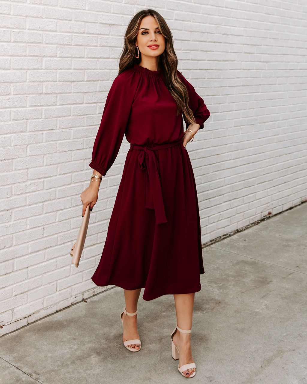 Tie Woodhaven Midi Dress Wine
