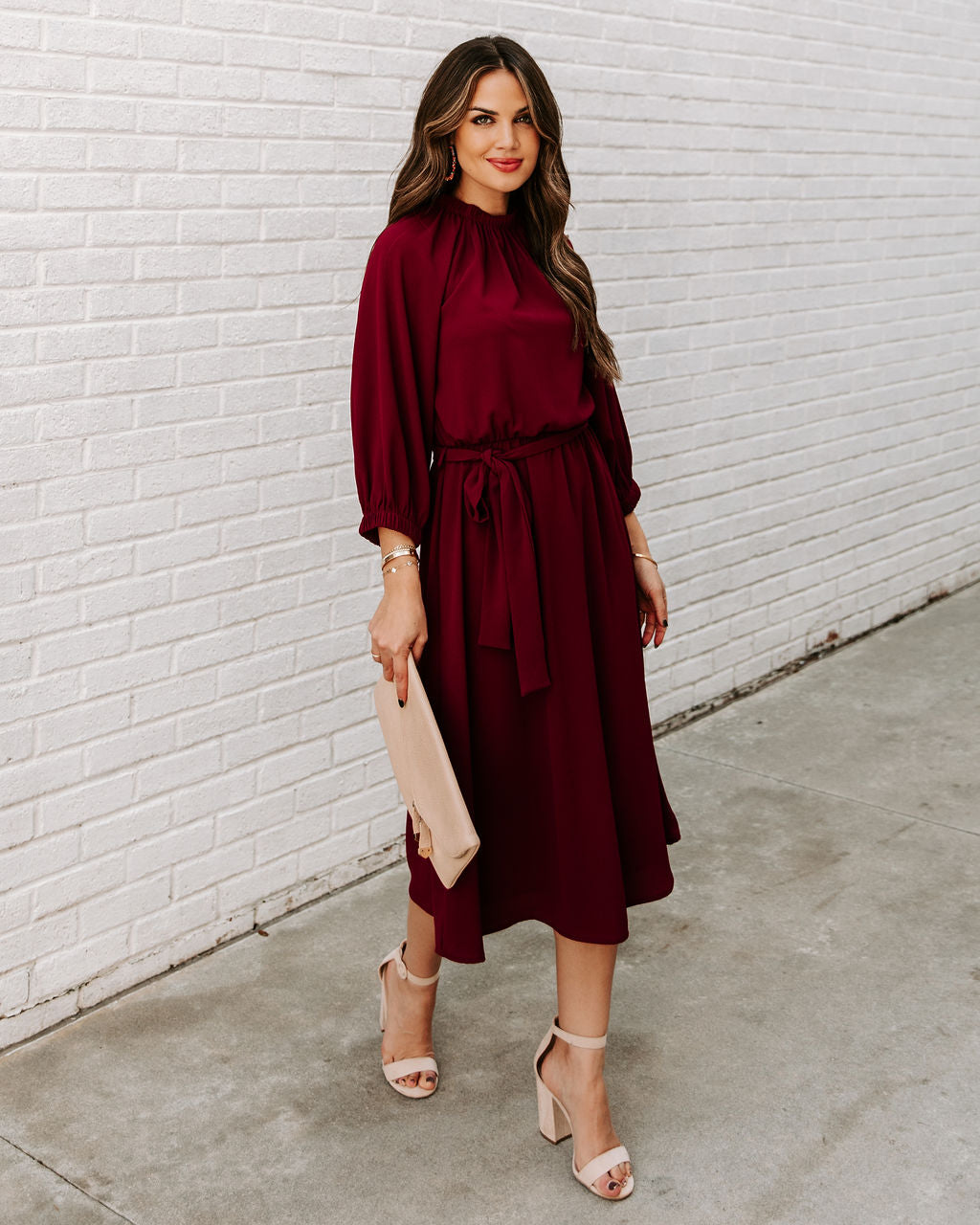 Tie Woodhaven Midi Dress Wine