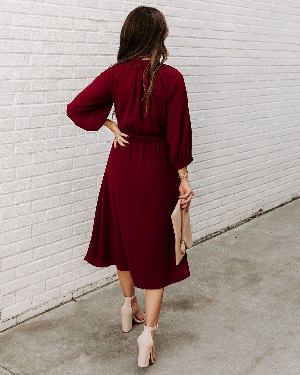 Tie Woodhaven Midi Dress Wine