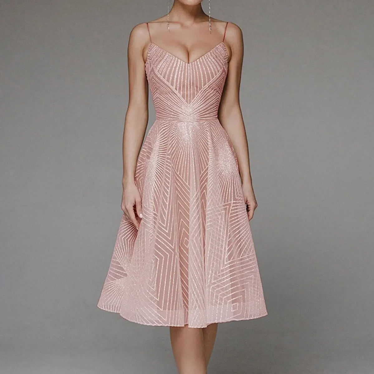 Sophisticated Luxury Long Formal Party Midi Dress