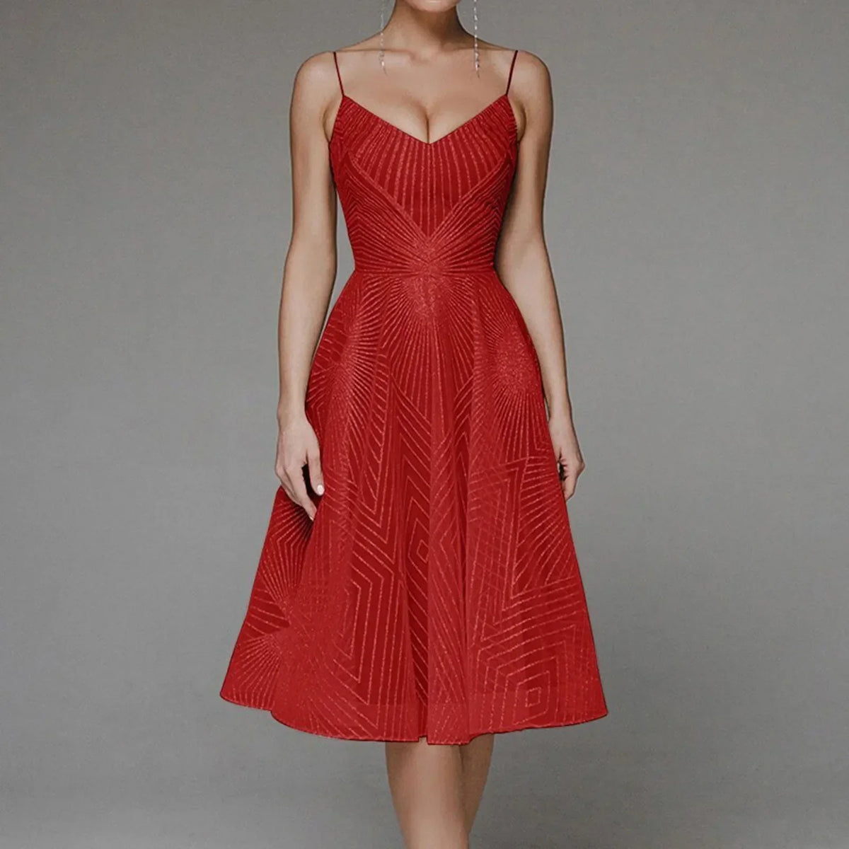Sophisticated Luxury Long Formal Party Midi Dress