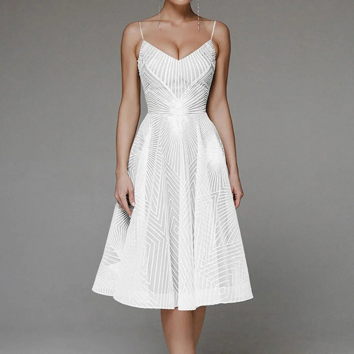 Sophisticated Luxury Long Formal Party Midi Dress