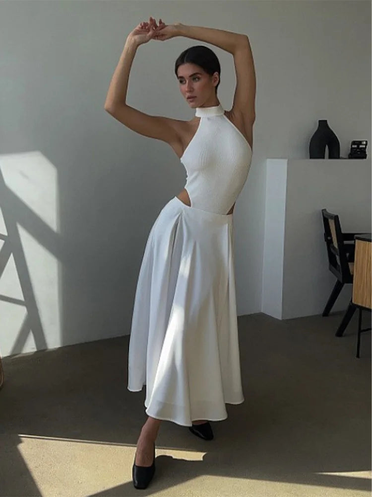 Refined Satin Loose High Waist Maxi Streetwear Fashion Black Skirt